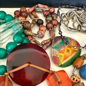 Craft Jewelry Bundle chain beads stones crystals  faux pearls crafting Vintage